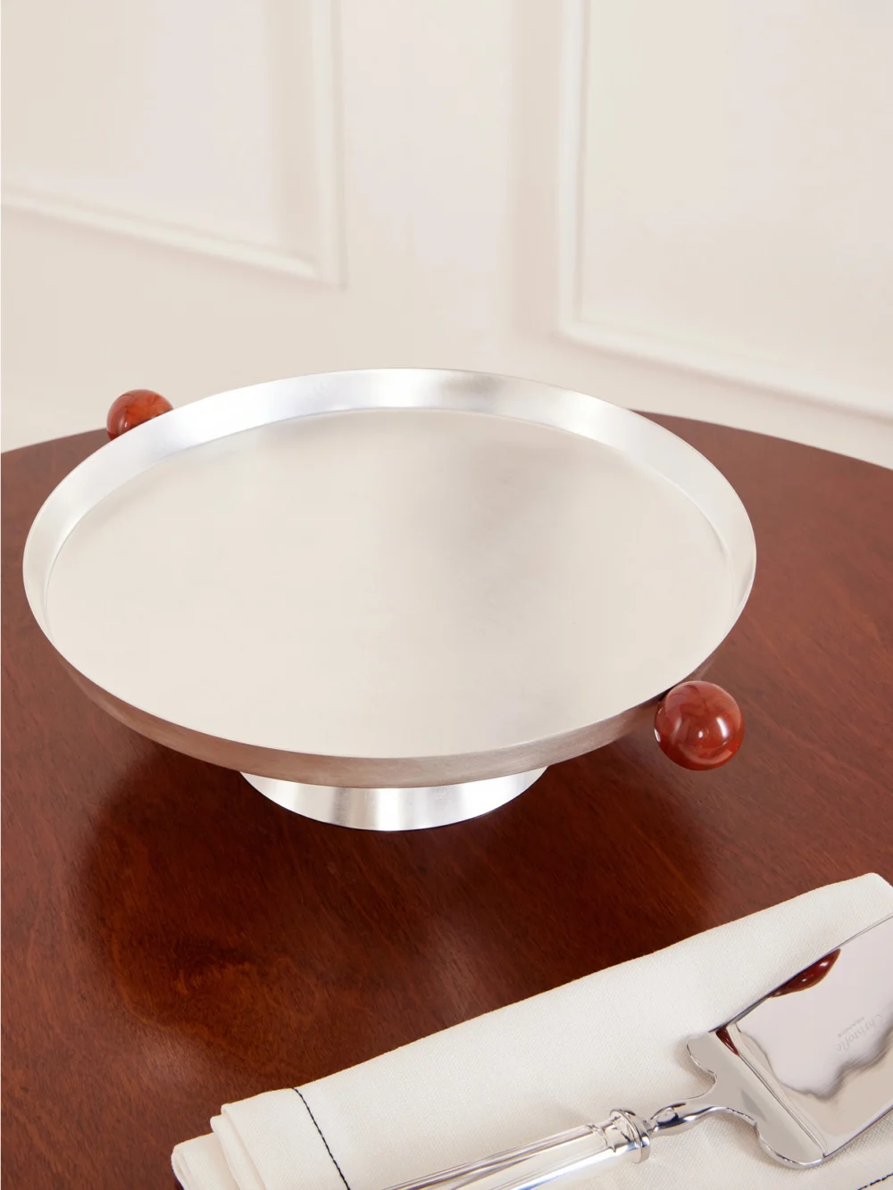 Natalia Criado Silver-plated and Stone Cake Stand, styled view