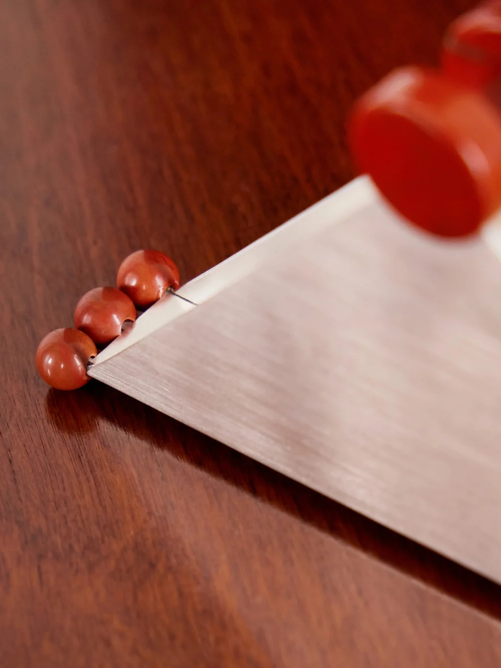Close-up detail of the Natalia Criado Silver-plated and Stone Napkin Holder