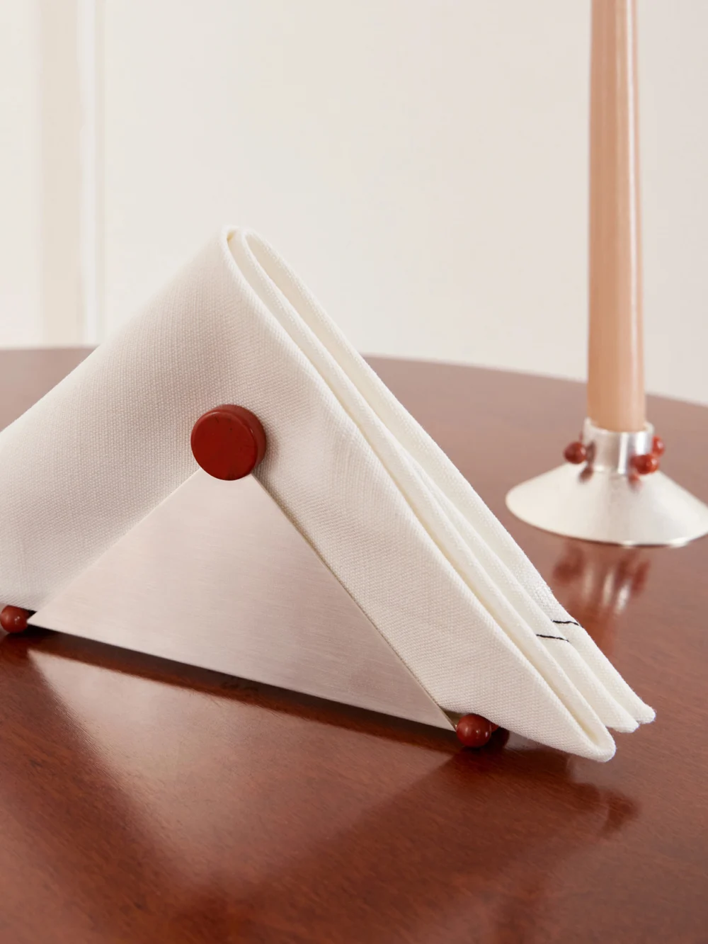 Natalia Criado Silver-plated and Stone Napkin Holder, styled view