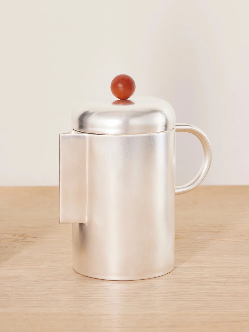 Natalia Criado Simple Silver-plated and Stone Coffee Pot