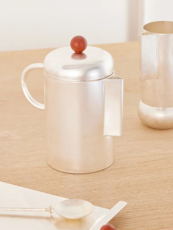 Natalia Criado Simple Silver-plated and Stone Coffee Pot