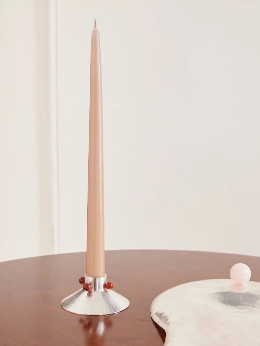 Natalia Criado + Vesper Voyage Axis Silver-plated and Stone Candle Holder, styled view