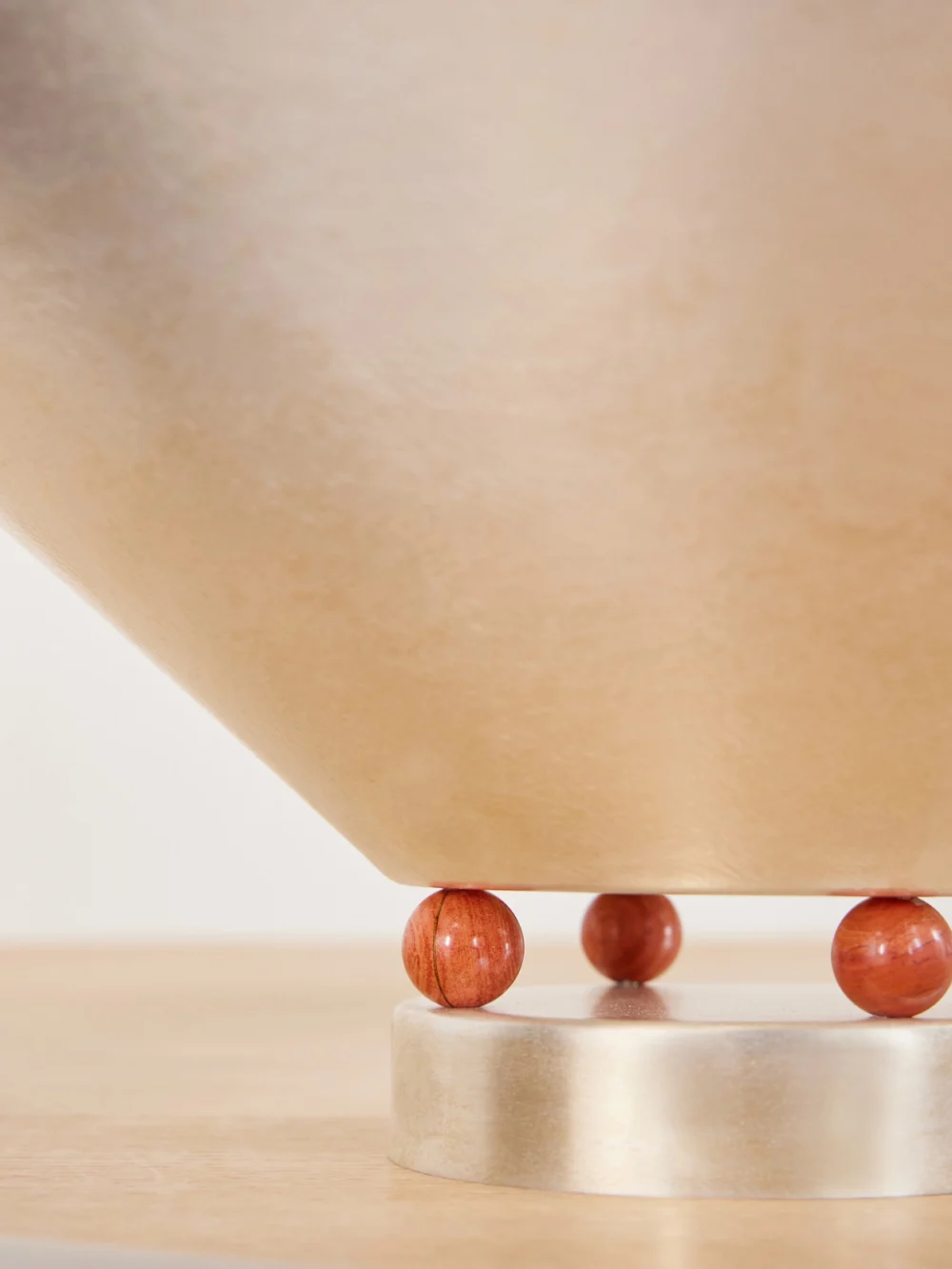 Close-up detail of the Natalia Criado + Vesper Voyage Tysia Silver-plated and Red Jasper Bowl