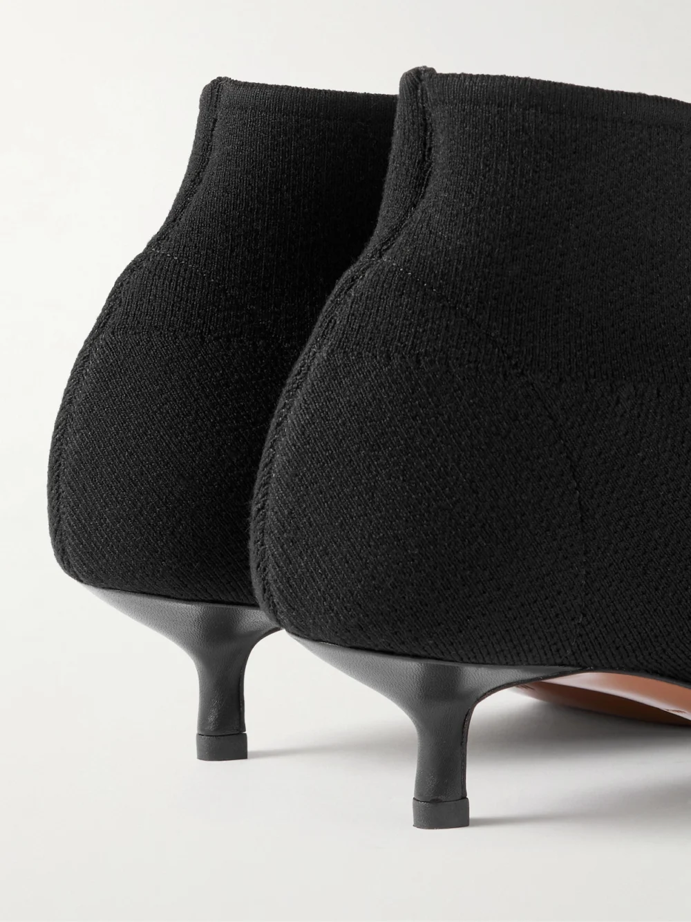 Close-up detail of the Neous Idra Stretch-knit Ankle Boots