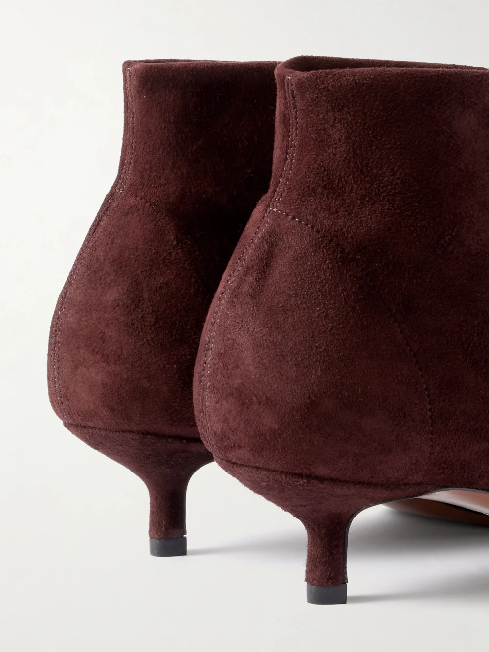 Close-up detail of the Neous Idra Suede Ankle Boots