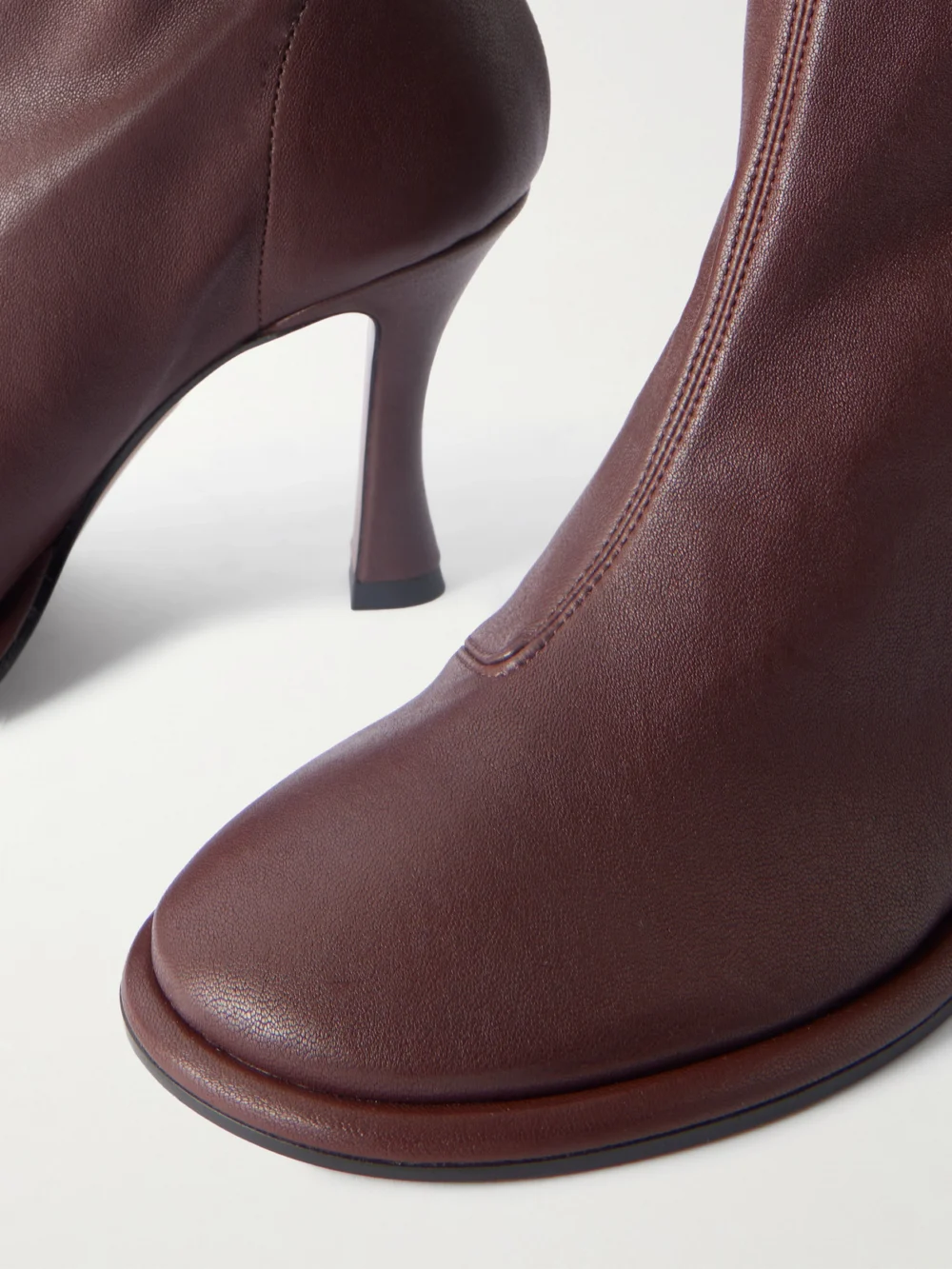Close-up detail of the Neous Lea Leather Ankle Boots