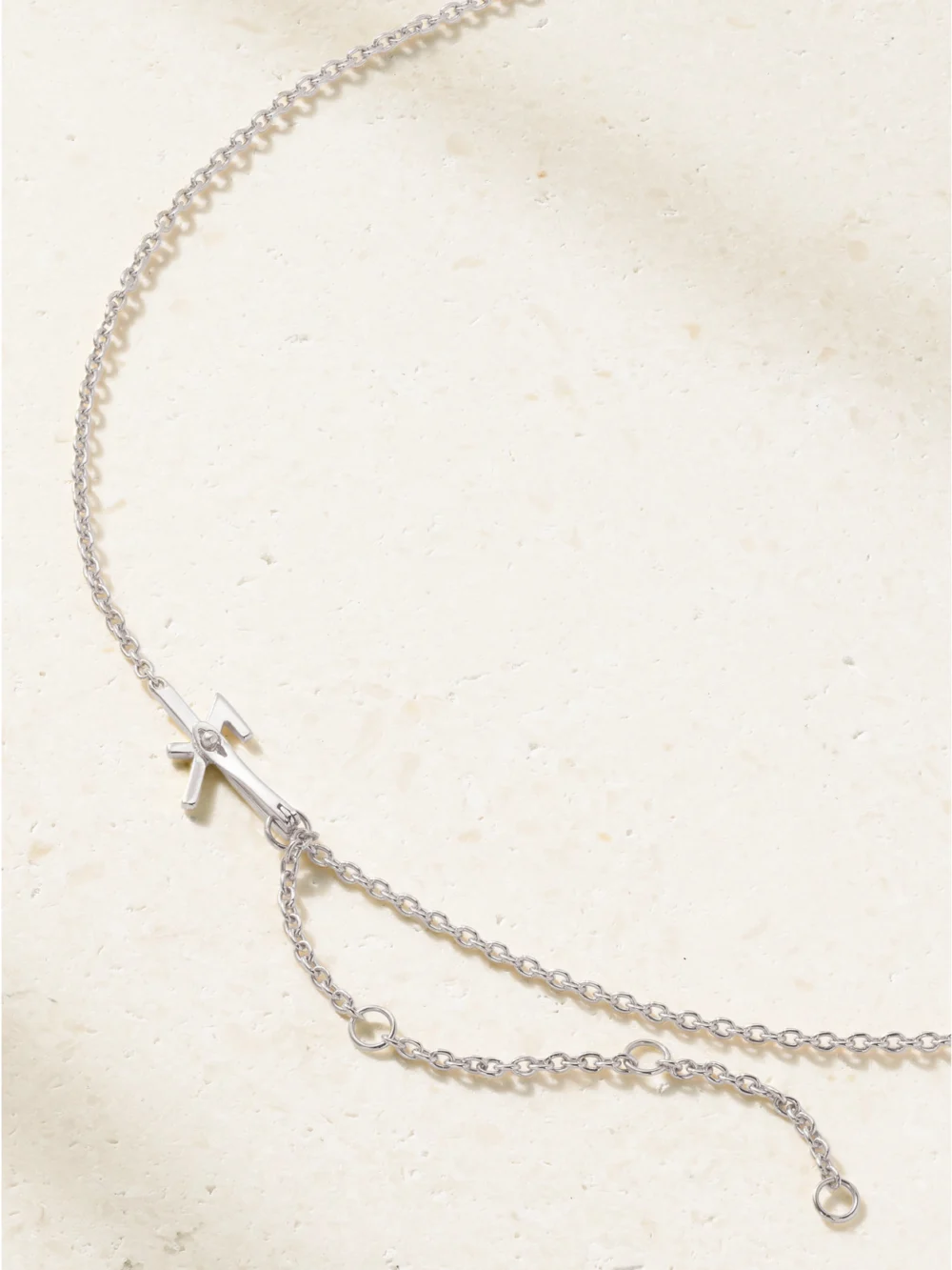 Back view of the Nikos Koulis 18-karat White Gold Diamond Necklace