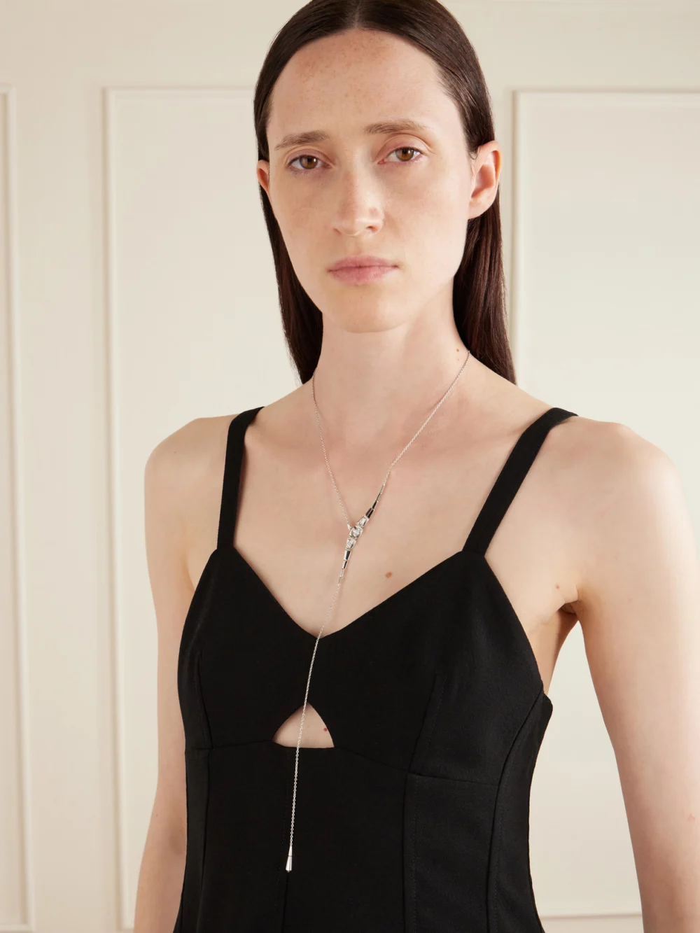 Nikos Koulis 18-karat White Gold Diamond Necklace, styled view