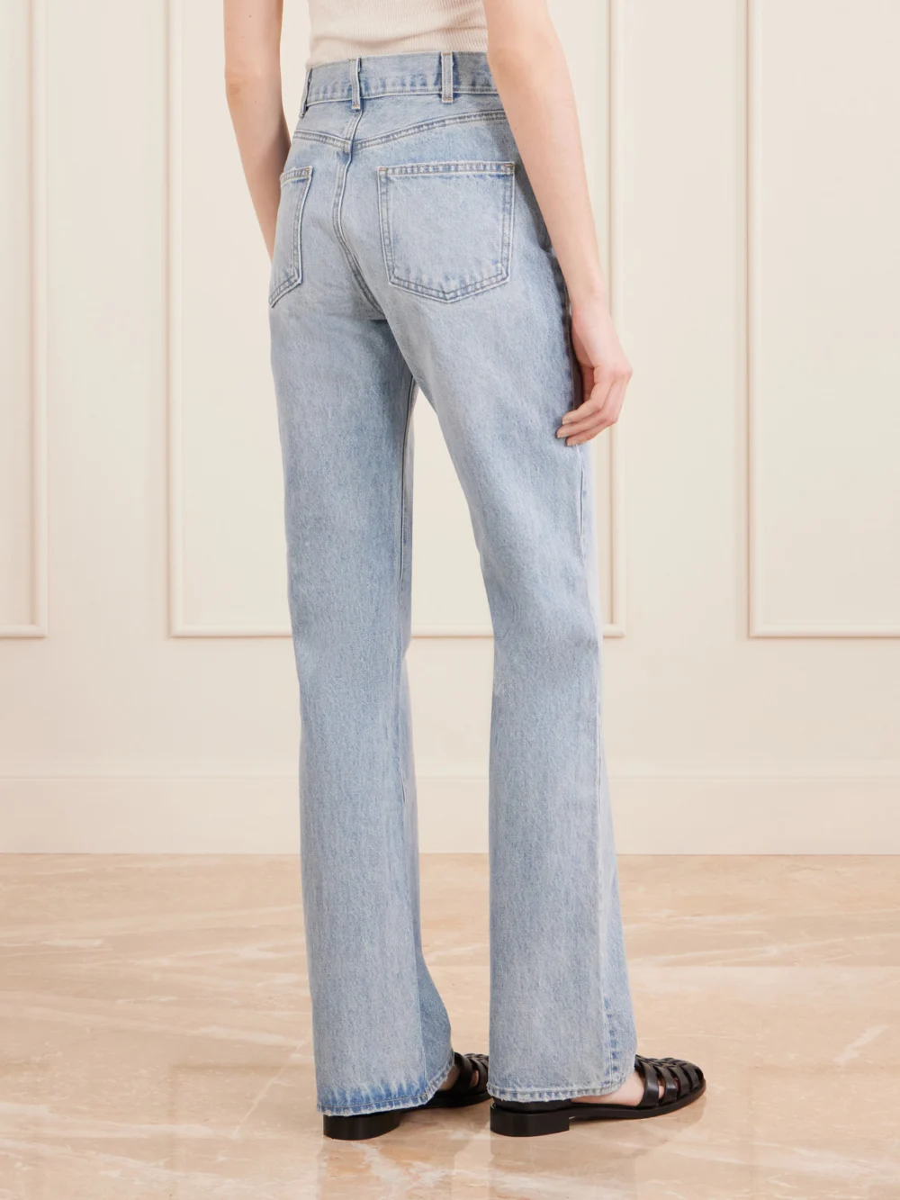 Back view of the Nili Lotan Joan High-rise Straight-leg Jeans