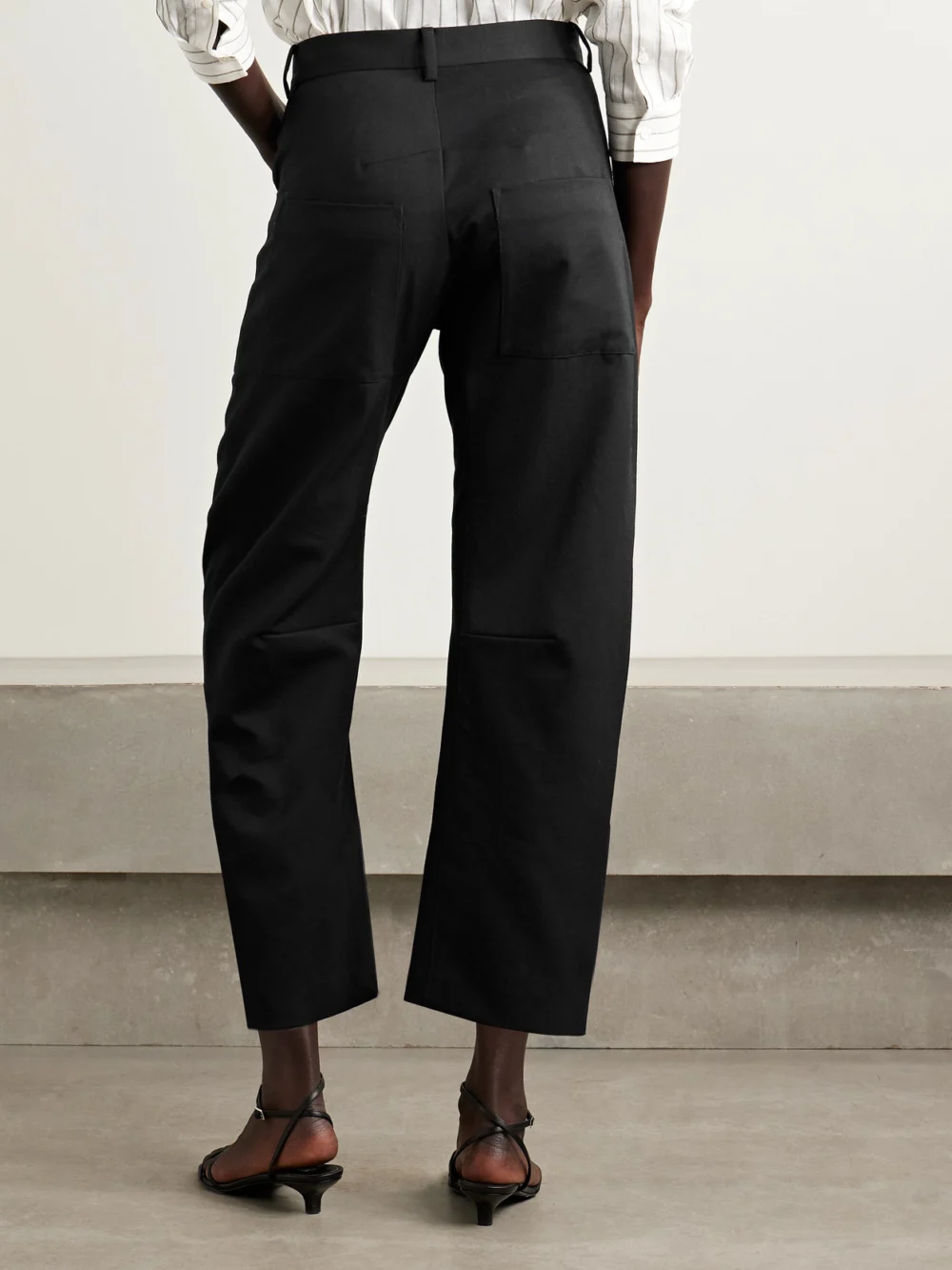 Back view of the Nili Lotan Shon Wool-twill Tapered Pants