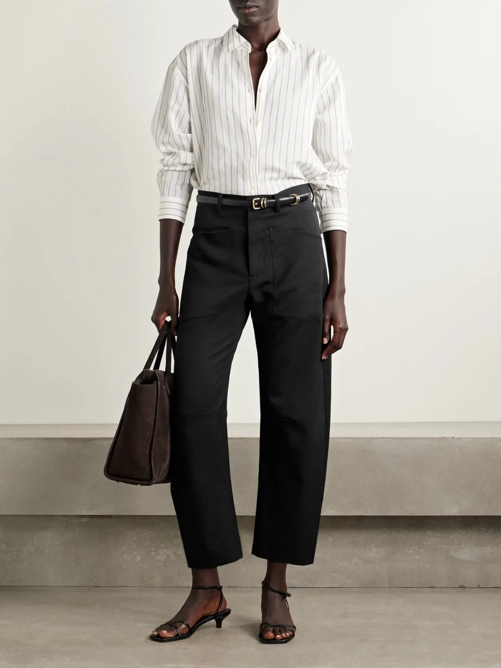 Nili Lotan Shon Wool-twill Tapered Pants, worn by a model