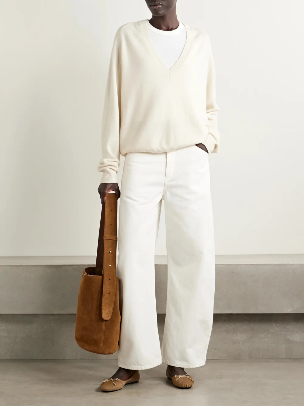 Nili Lotan Tribeca High-rise Barrel-leg Jeans, worn by a model