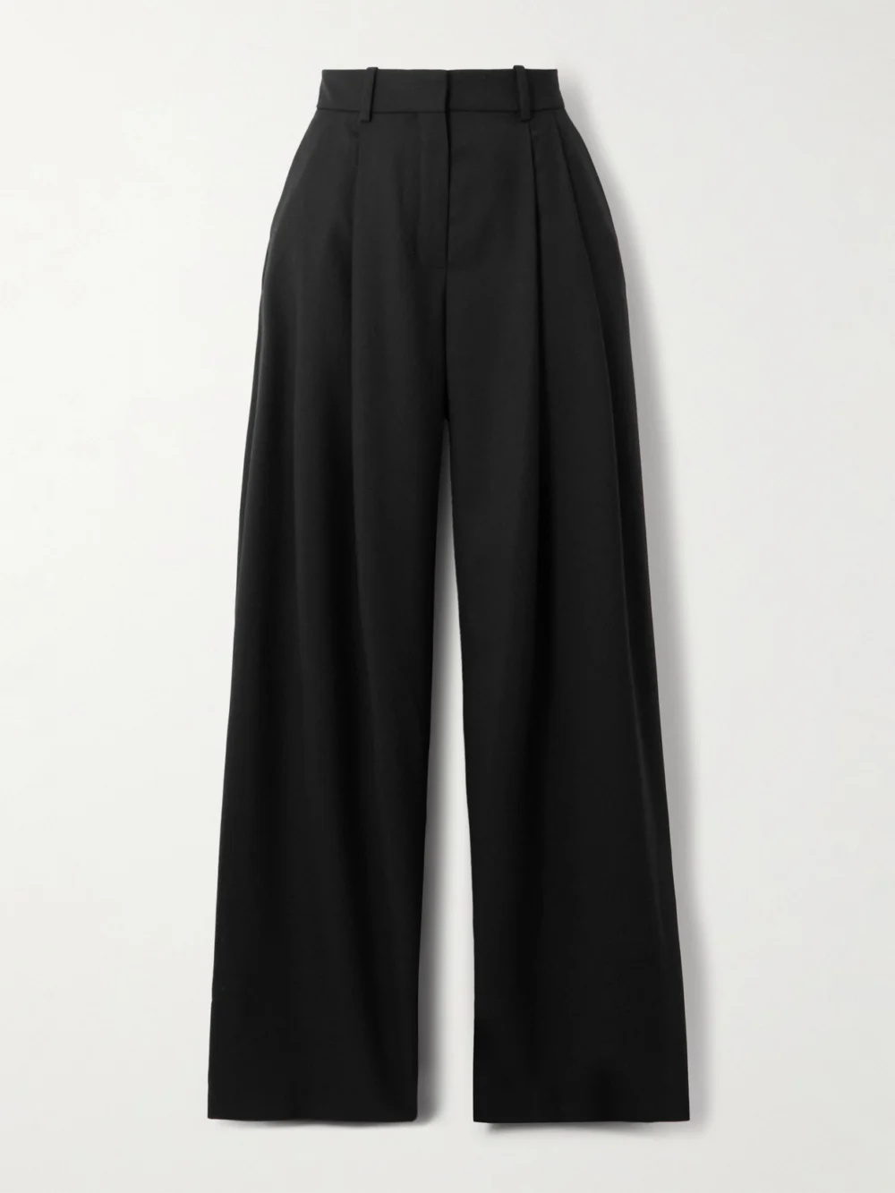 Nina Ricci Pleated Wool-gabardine Wide-leg Pants in black