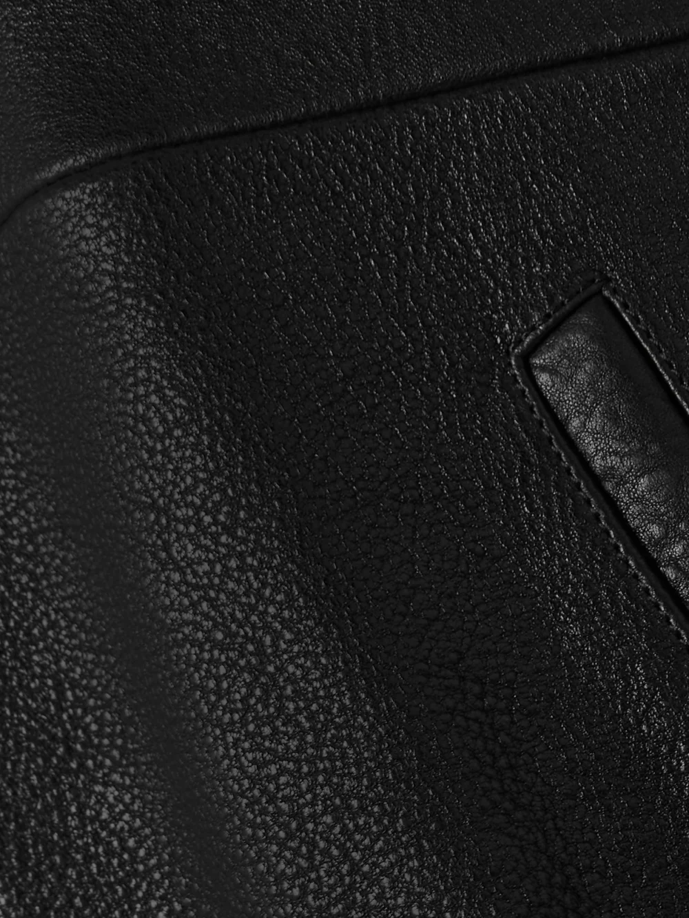 Close-up detail of the Nour Hammour Doran Paneled Textured-leather Jacket