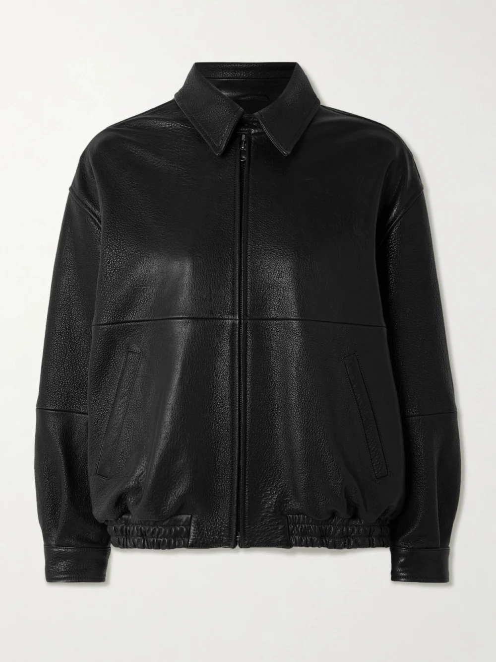 Nour Hammour Doran Paneled Textured-leather Jacket in black