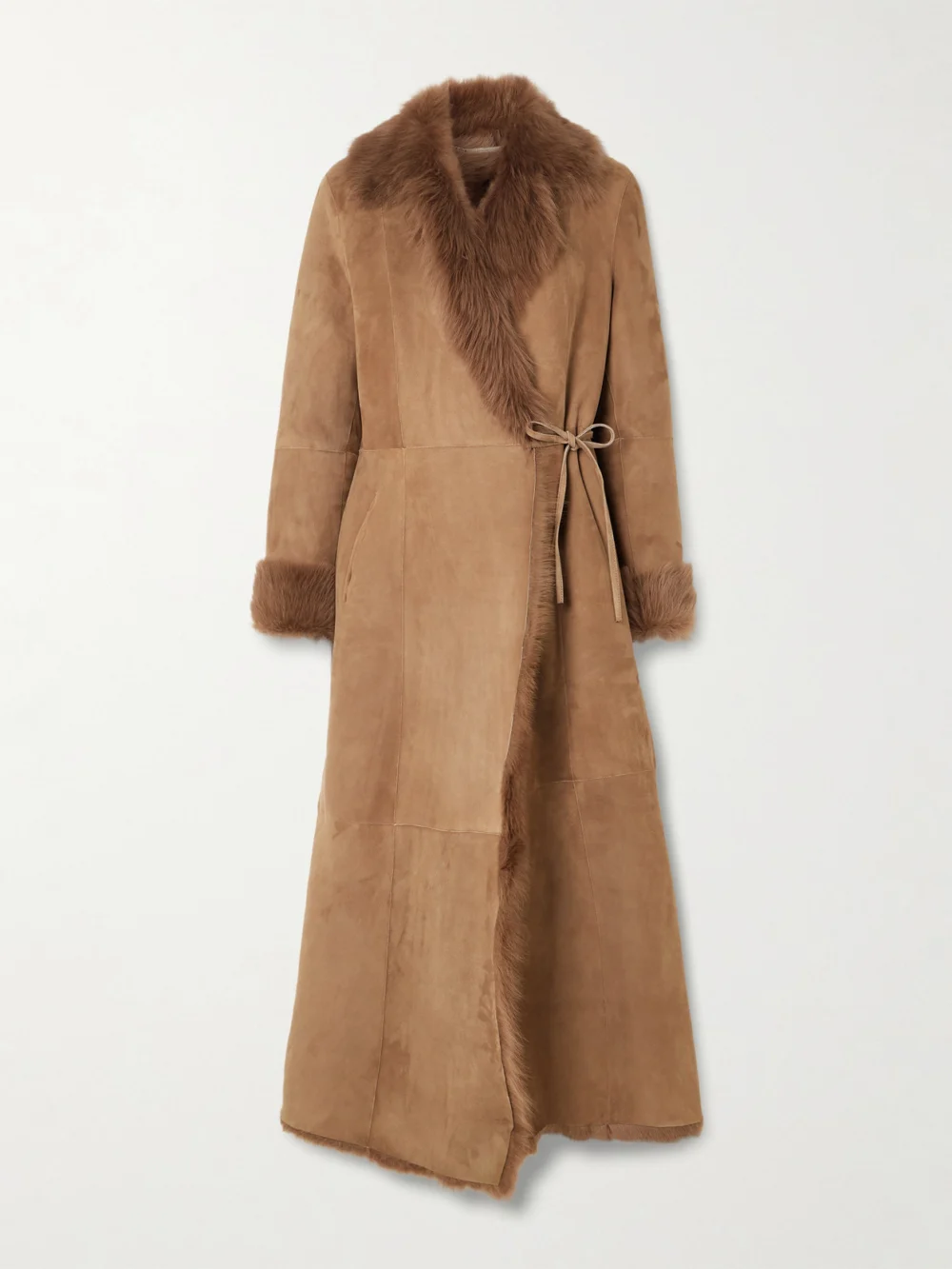 Nour Hammour Joni Shearling Coat in light brown