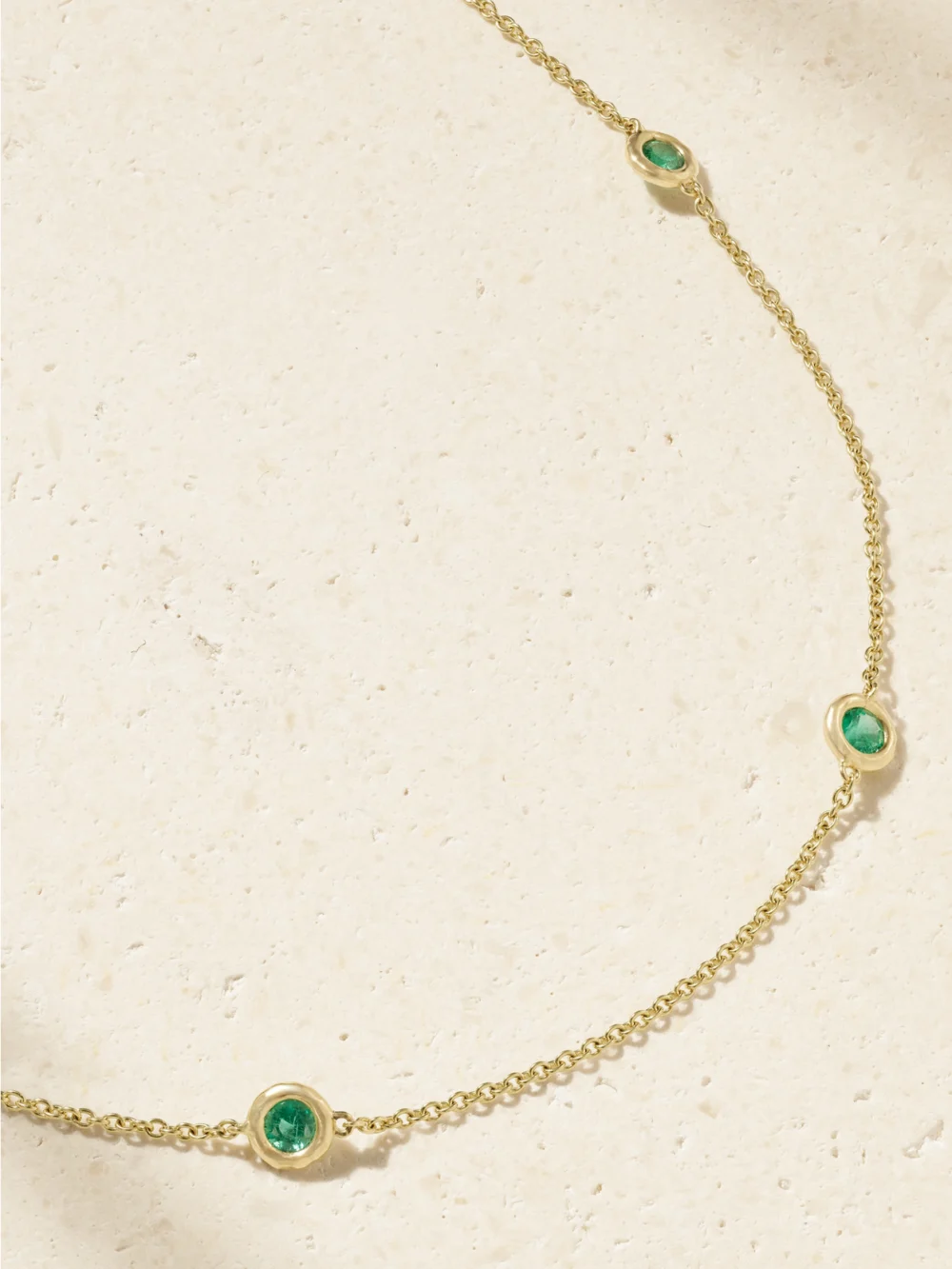Octavia Elizabeth By the Pinch 18-karat Gold Emerald Necklace