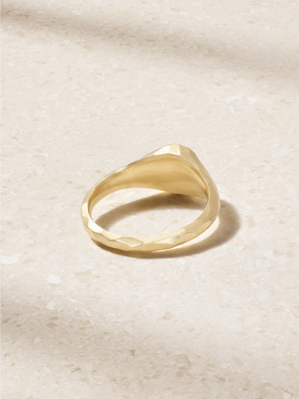 Back view of the Octavia Elizabeth Mini Octavia 18-karat Gold Diamond Signet Ring