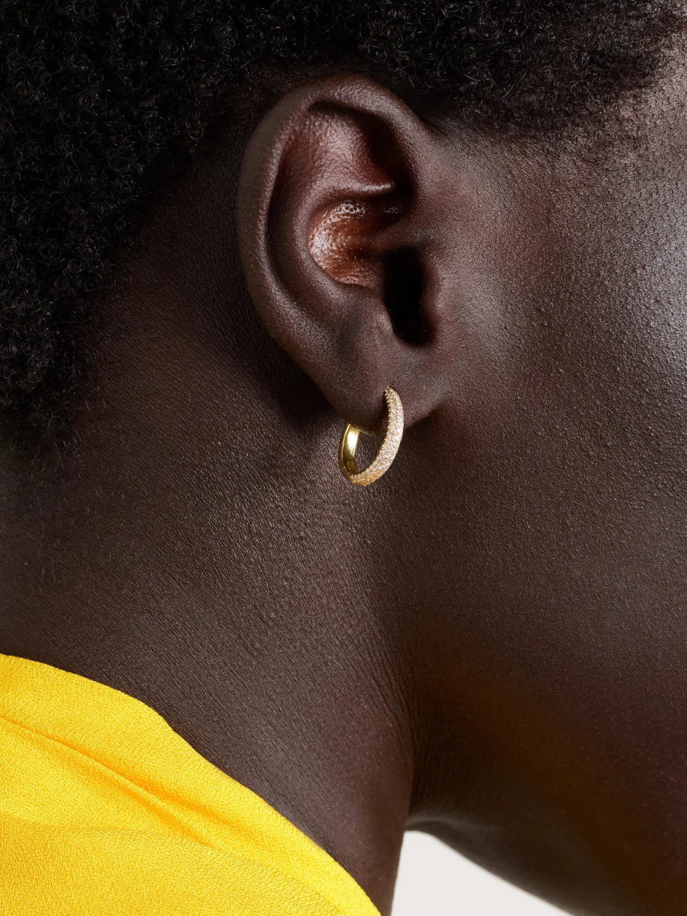 Octavia Elizabeth Yana 18-karat Gold Diamond Hoop Earrings, styled view