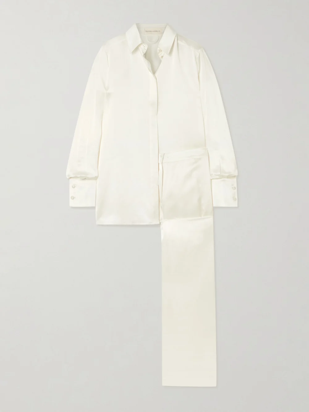 Olivia von Halle Bacall Silk-satin Pajama Set in ivory