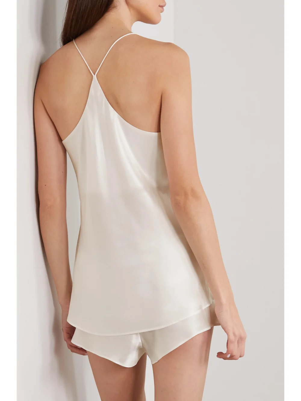 Back view of the Olivia von Halle Bella Silk-satin Pajama Set