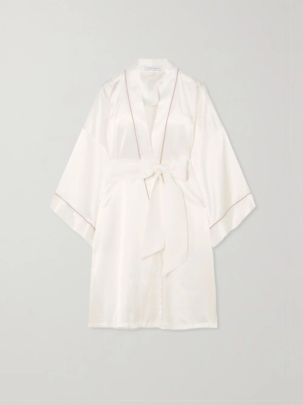 Olivia von Halle Mimi Silk-satin Robe in ivory