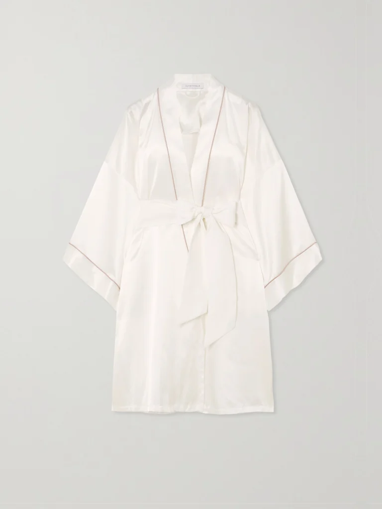 Olivia von Halle Mimi Silk-satin Robe