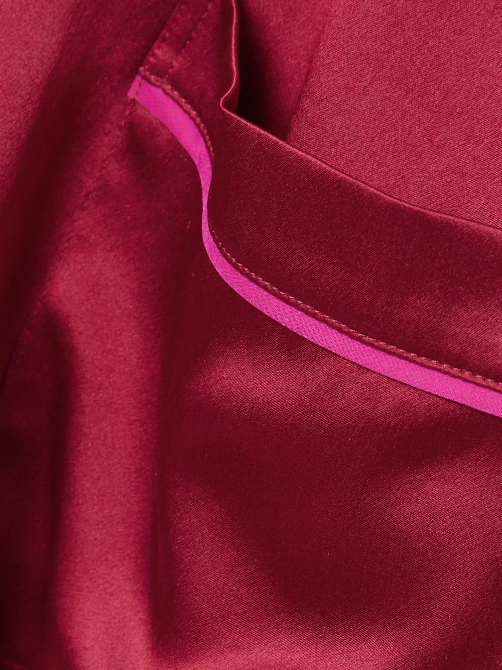 Close-up detail of the Olivia von Halle Yves Silk-satin Pajama Set