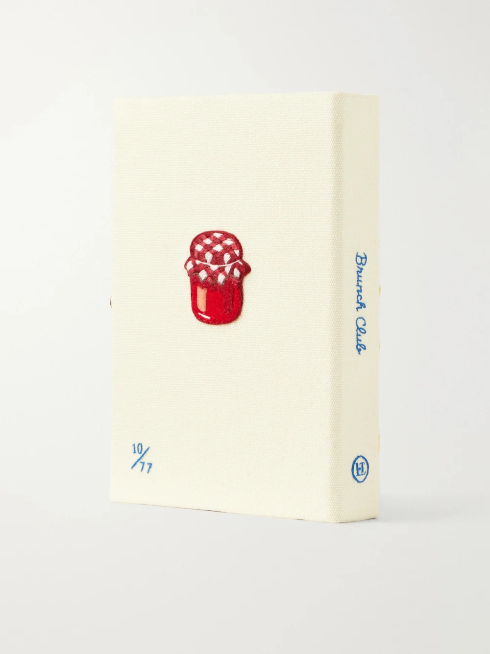 Back view of the Olympia Le-Tan Brunch Club Embroidered Canvas Clutch