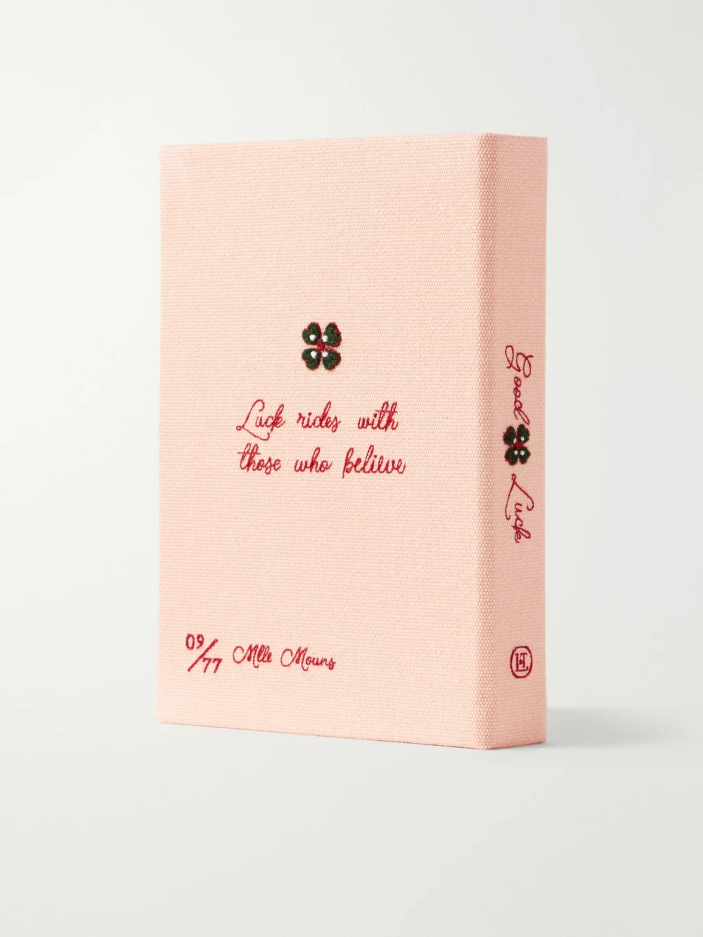 Back view of the Olympia Le-Tan Good Luck Embroidered Canvas Clutch