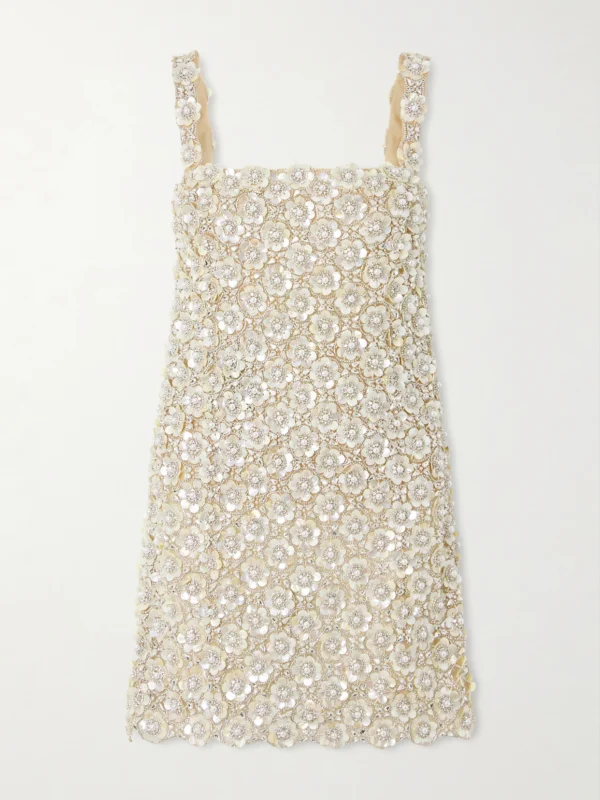 Oscar de la Renta Embroidered Mini Dress