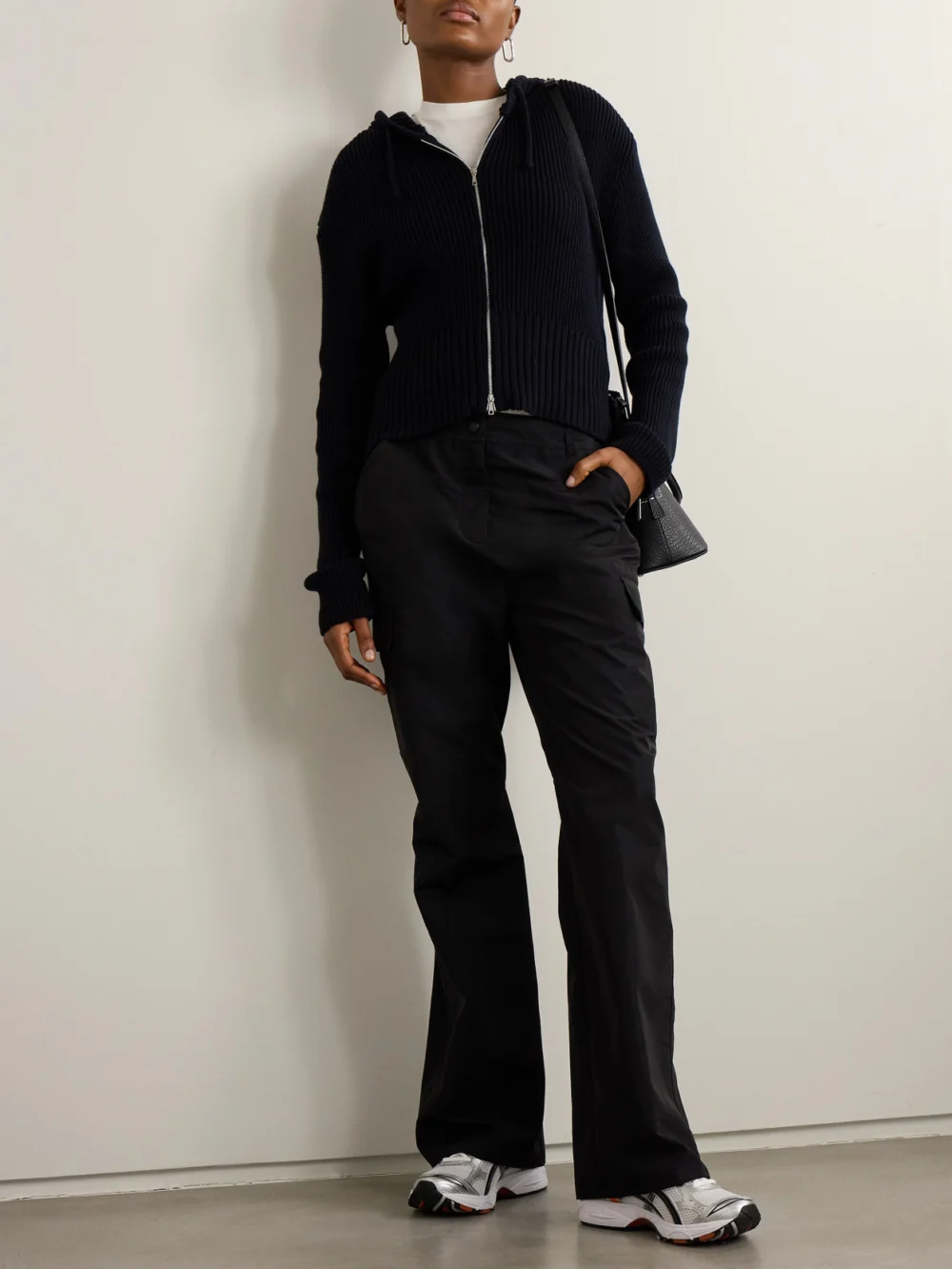 Our Legacy Alloy Shell Wide-leg Cargo Pants, worn by a model