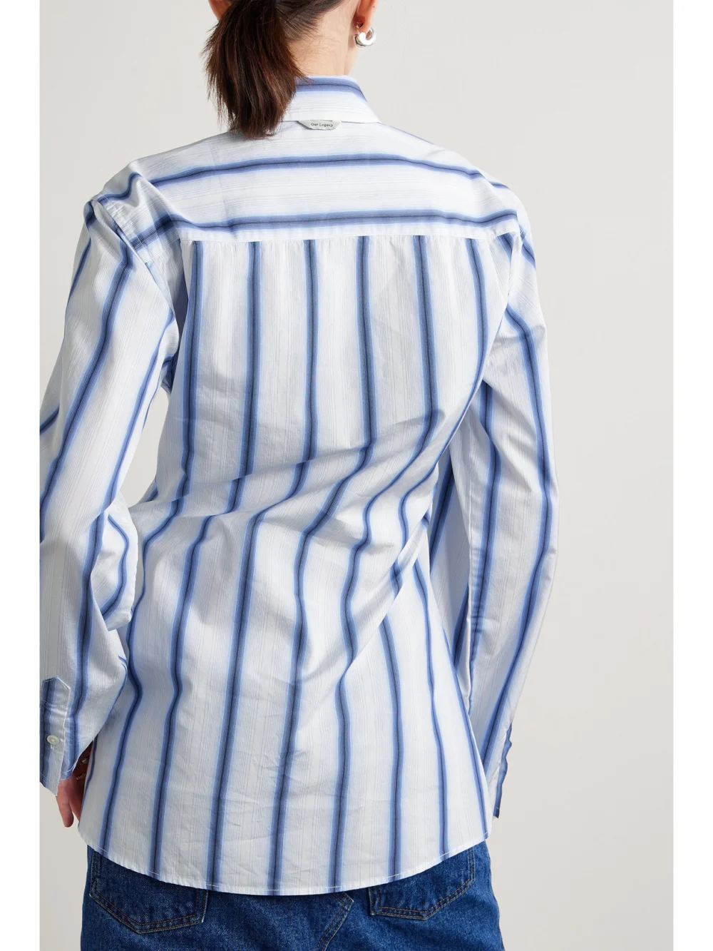 Back view of the Our Legacy Daisy Striped Cotton-poplin Shirt