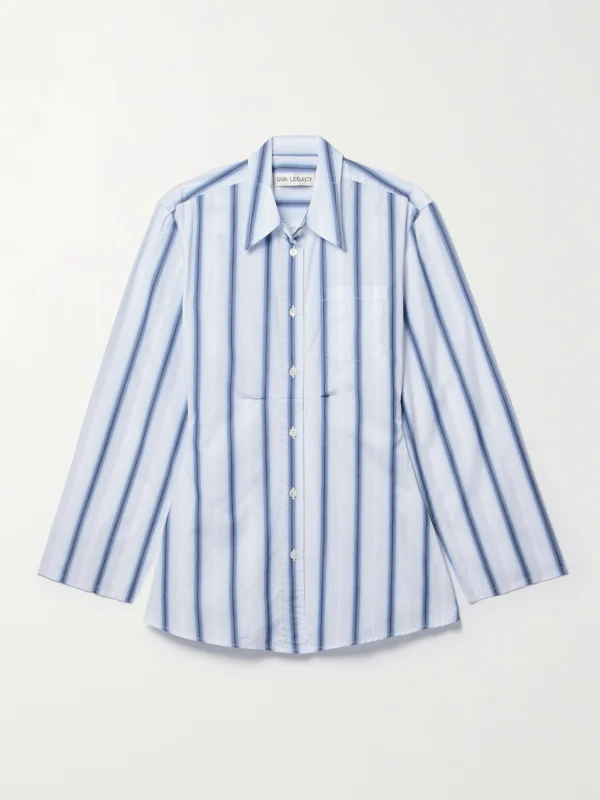 OUR LEGACY Daisy Striped Cotton-poplin Shirt
