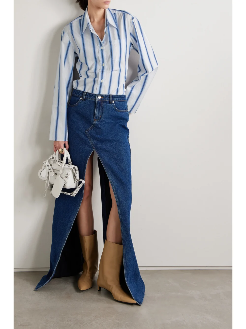 Our Legacy Daisy Striped Cotton-poplin Shirt, worn by a model