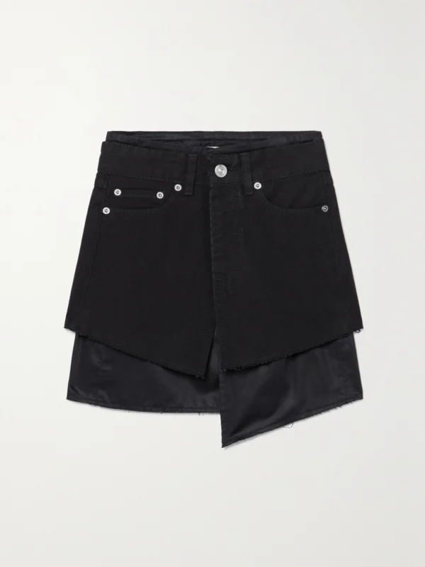 OUR LEGACY Layered Tencel™ Lyocell and Denim Mini Skirt