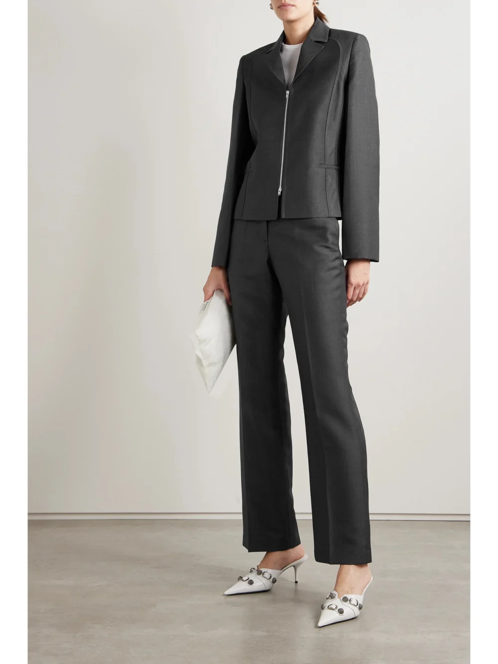 Our Legacy Wool-blend Twill Straight-leg Pants, worn by a model
