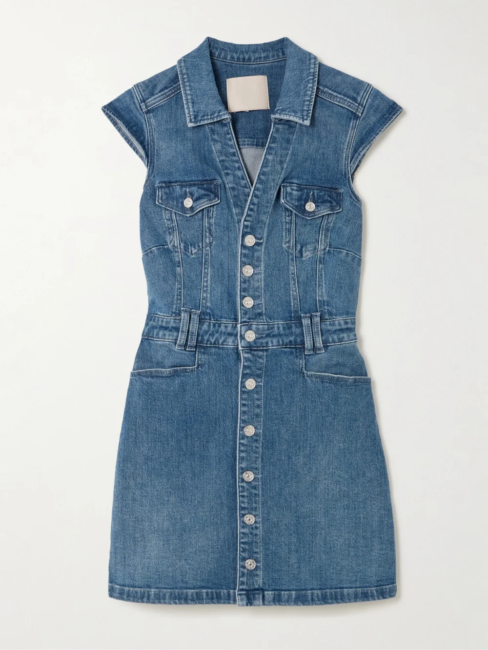 Paige Jaxsyn Stretch-denim Mini Dress in mid denim