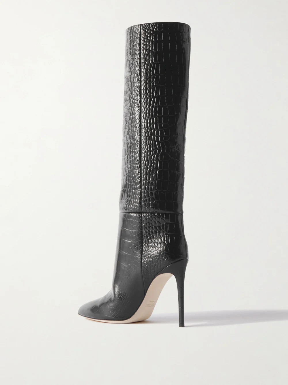 Back view of the Paris Texas Croc-effect Leather Knee Boots