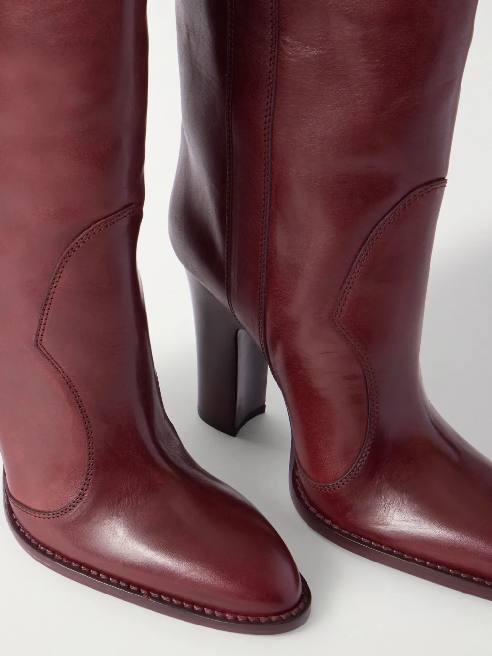 Close-up detail of the Paris Texas Lavinia 100 Leather Knee Boots