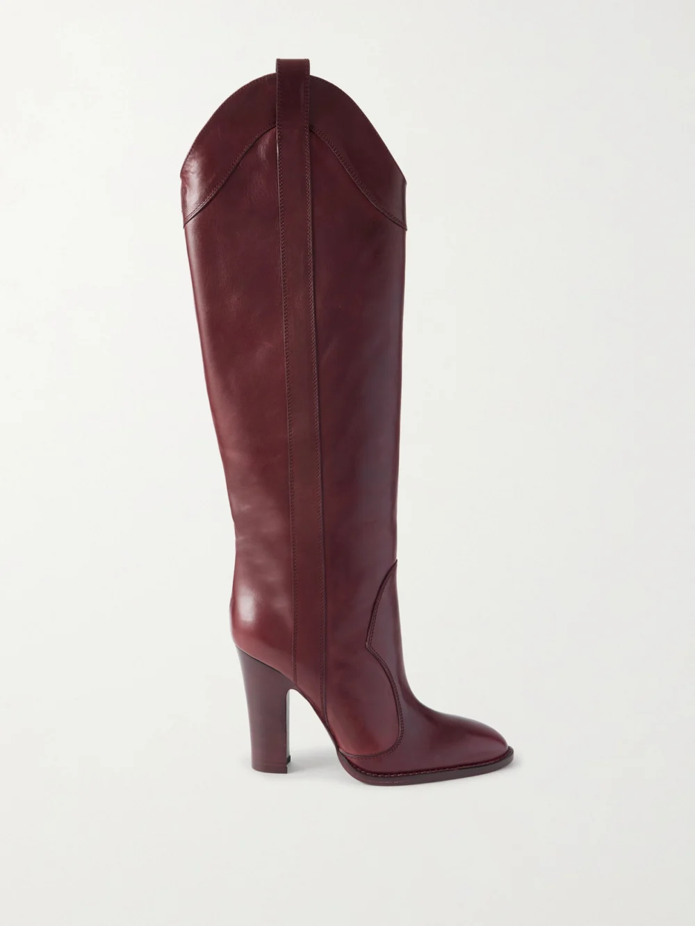 Paris Texas Lavinia 100 Leather Knee Boots in burgundy