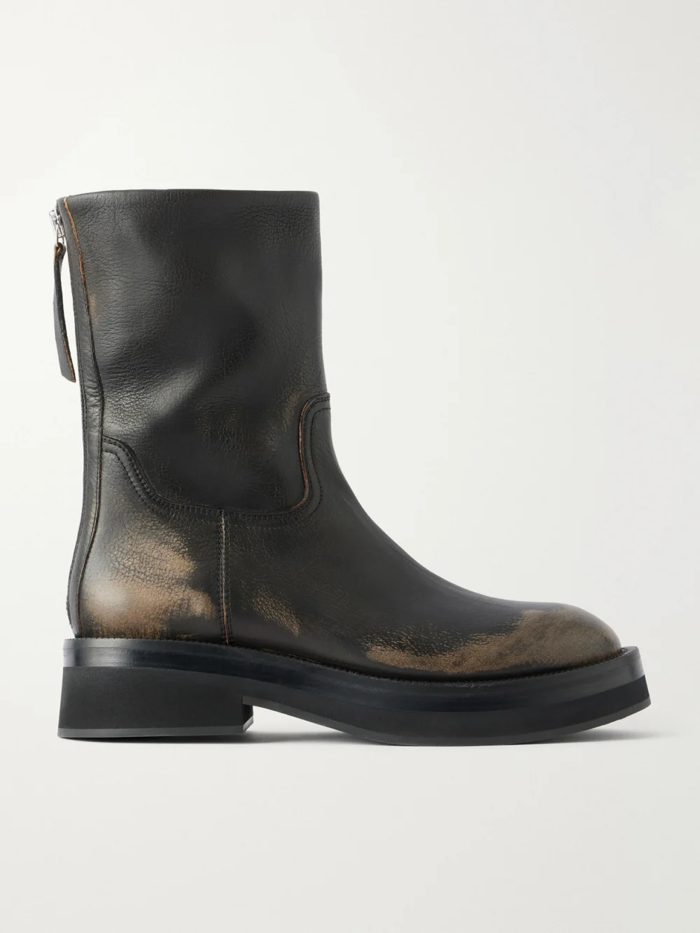 Paris Texas Napa 20 Distressed Leather Ankle Boots in black