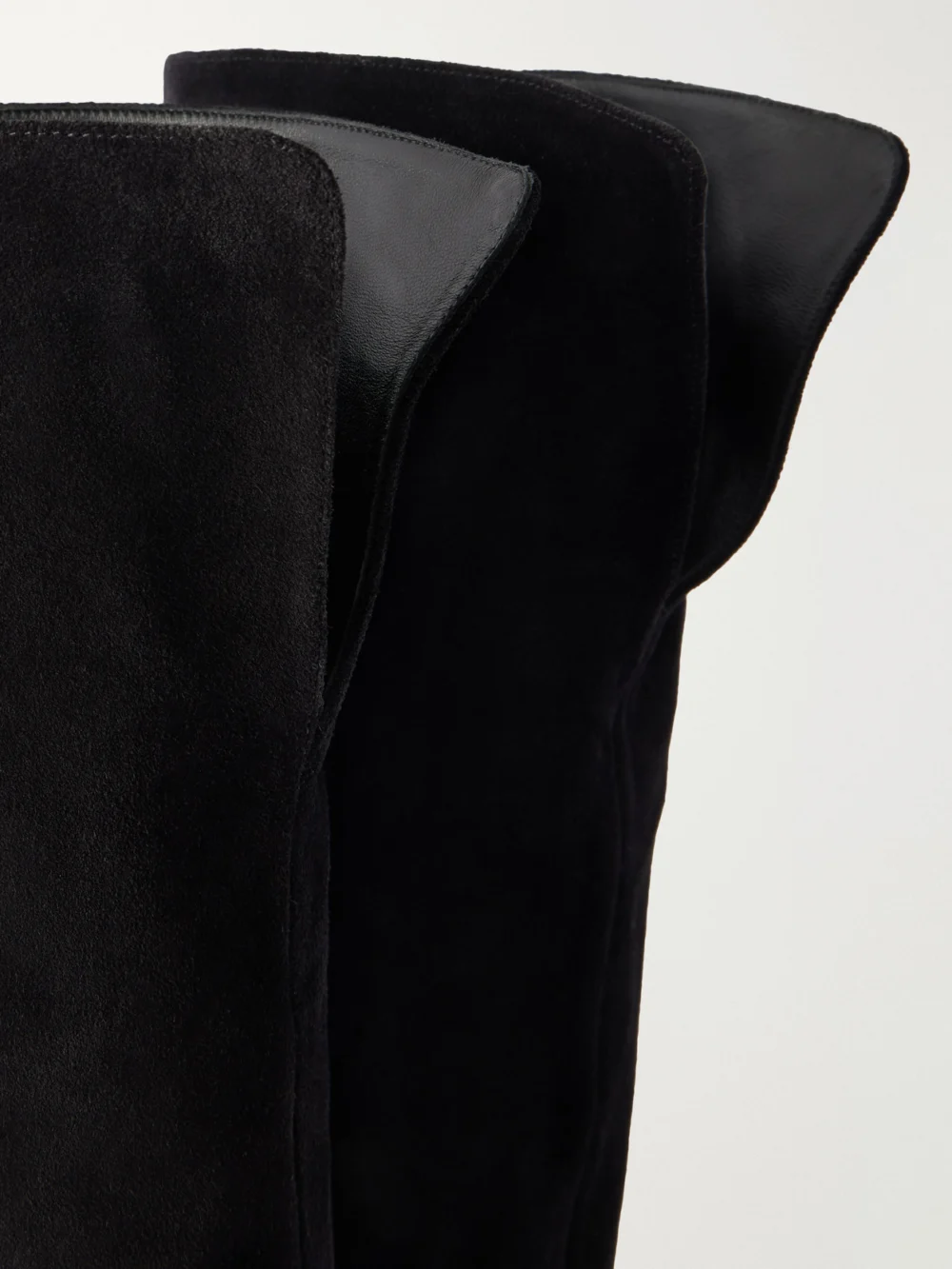 Close-up detail of the Paris Texas Rose 60 Suede Over-the-knee Boots