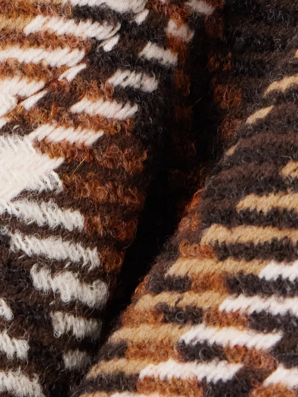 Close-up detail of the Patou Checked Wool-blend Mini Skirt