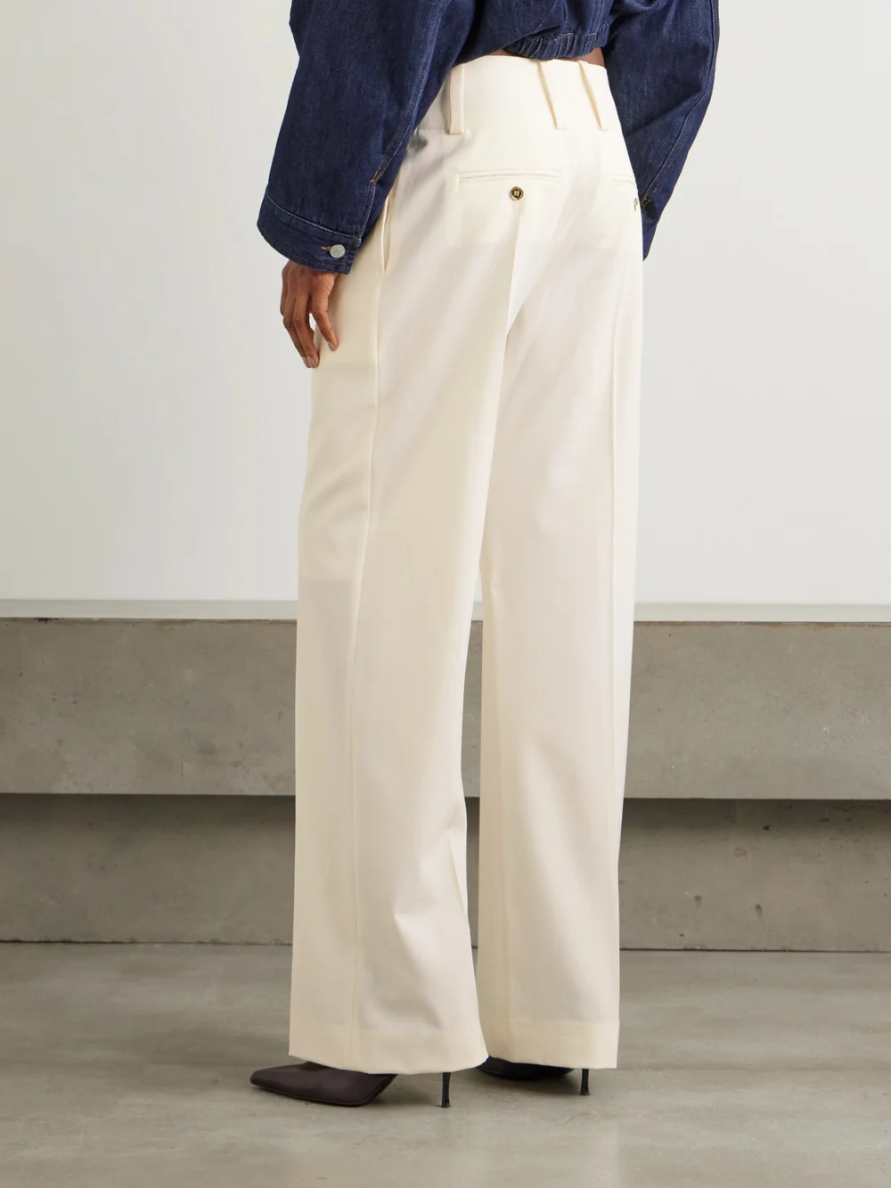 Back view of the Patou Stretch Wool-twill Tapered Pants