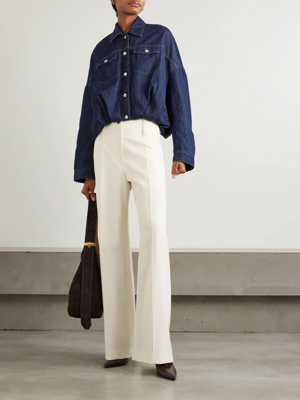 Patou Stretch Wool-twill Tapered Pants, worn by a model