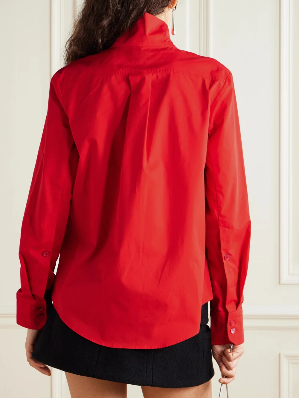 Back view of the Patou Tie-neck Cotton-poplin Blouse
