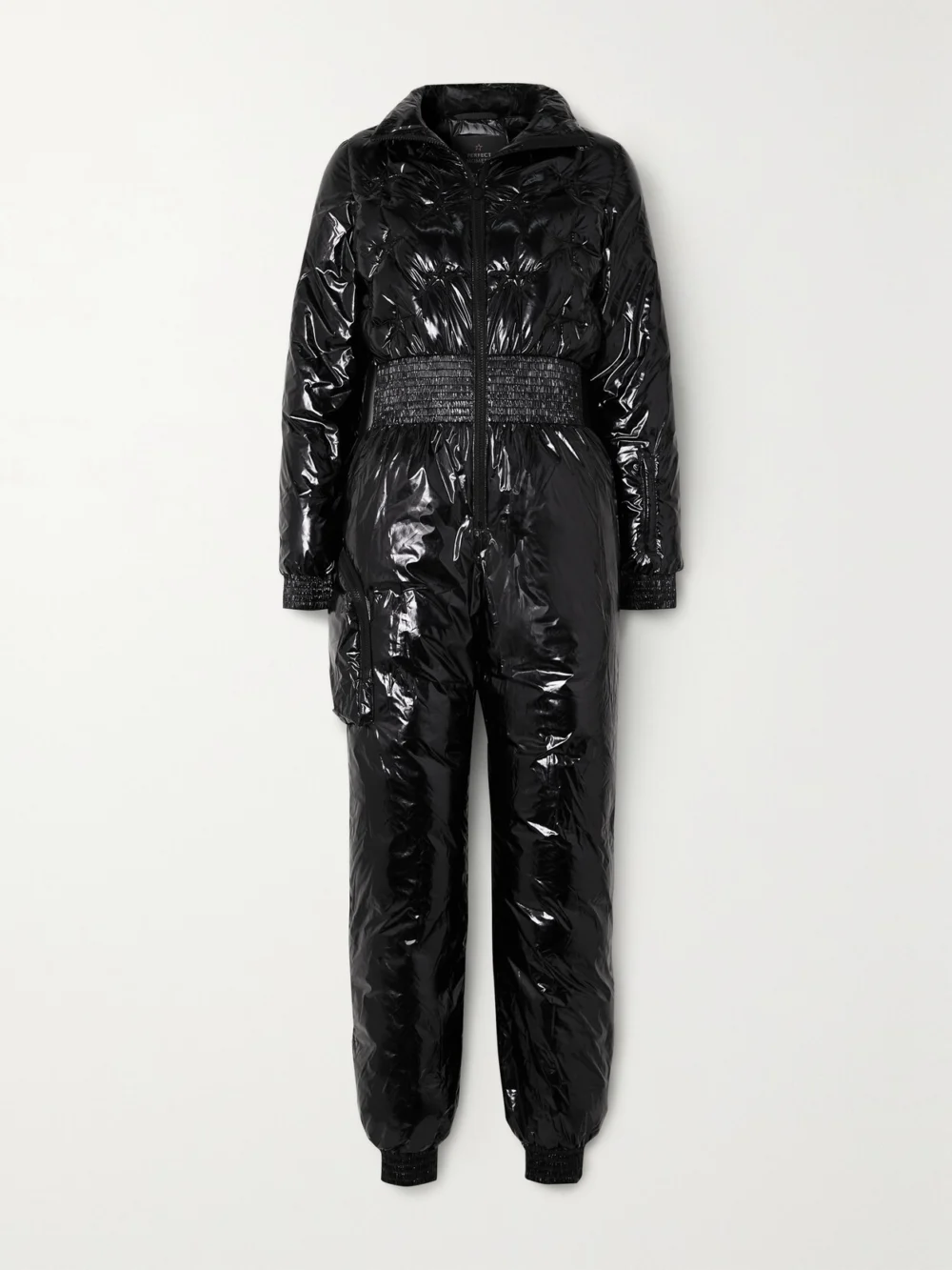 Perfect Moment Floe Embroidered Padded Glossed-shell Down Ski Suit in black
