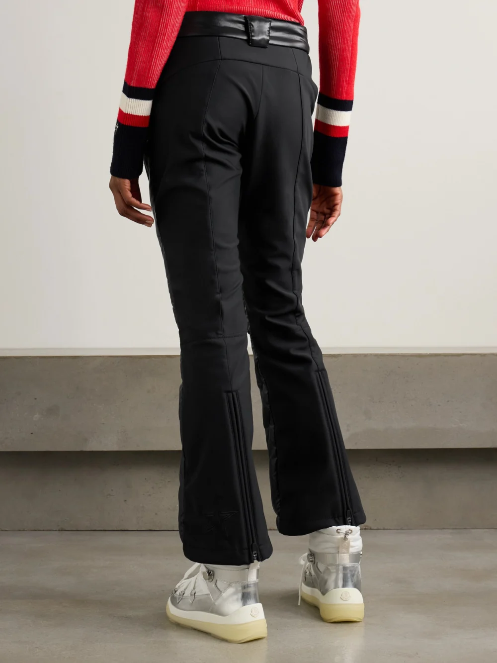 Back view of the Perfect Moment + Johnnie Walker Carving Air Quilted Bootcut Ski Pants