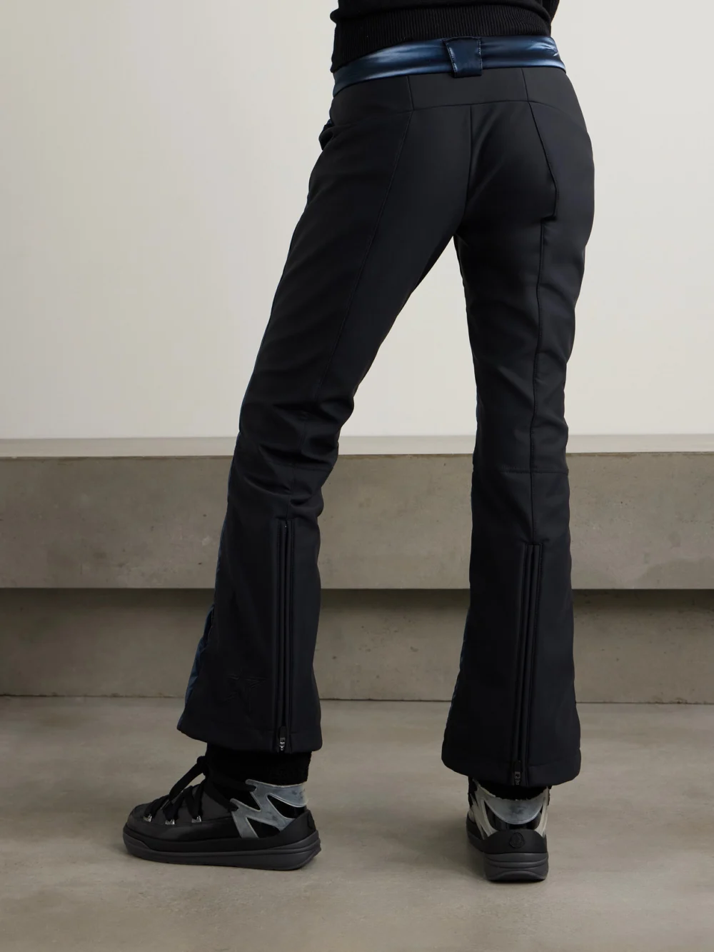 Back view of the Perfect Moment + Johnnie Walker Carving Air Quilted Flared Ski Pants